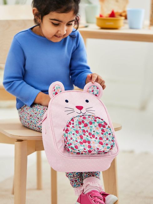 JoJo Maman Bébé Pink Mouse Character Backpack