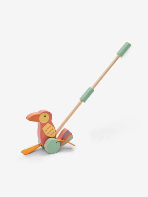 JoJo Maman Bébé Parrot Wooden Push-Along Toy