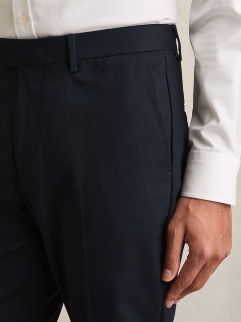 Reiss Navy Eastbury Slim Fit Cotton Blend Chinos