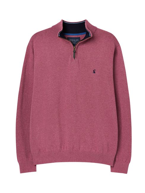 Buy Joules Purple Hillside 1 4 Zip Funnel Neck Jumper from the