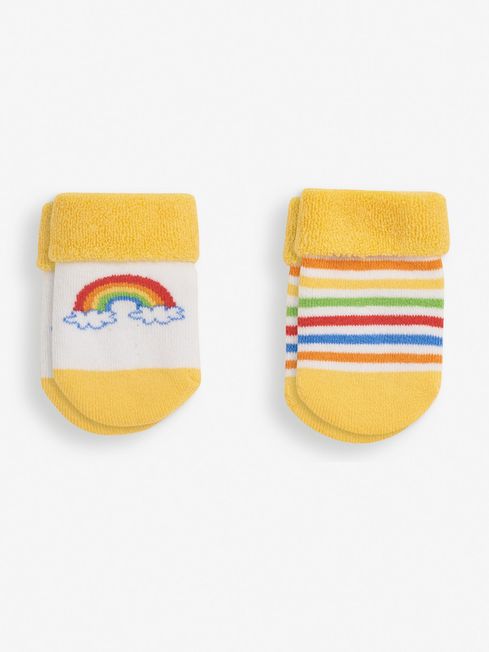 JoJo Maman Bébé Multi 2-Pack Rainbow Baby Socks