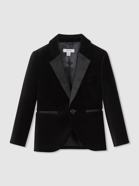 Reiss black velvet top blazer