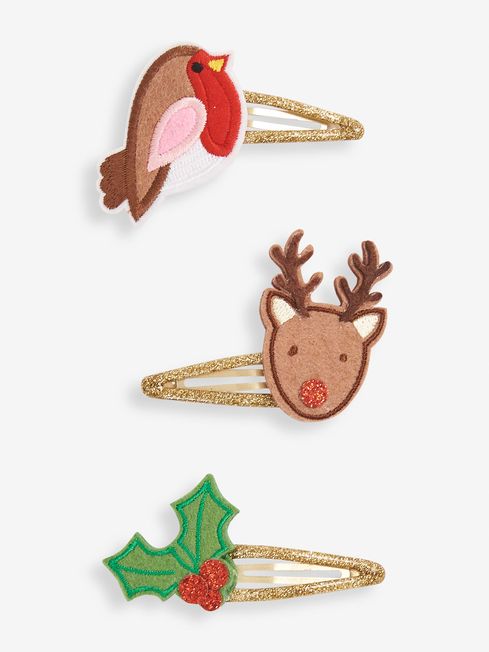 JoJo Maman Bébé Reindeer 3-Pack Jolly Christmas Clips