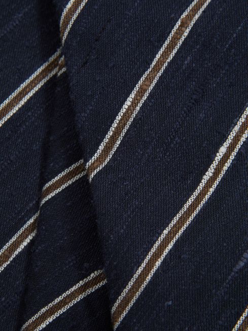 Reiss Navy Ravenna Silk Blend Textured Tie