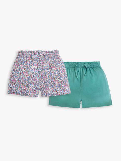 JoJo Maman Bébé Summer Ditsy Girls 2-Pack Floral Shorts