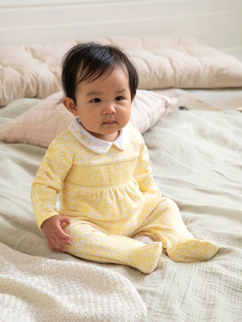 Smocked baby sleepsuit store