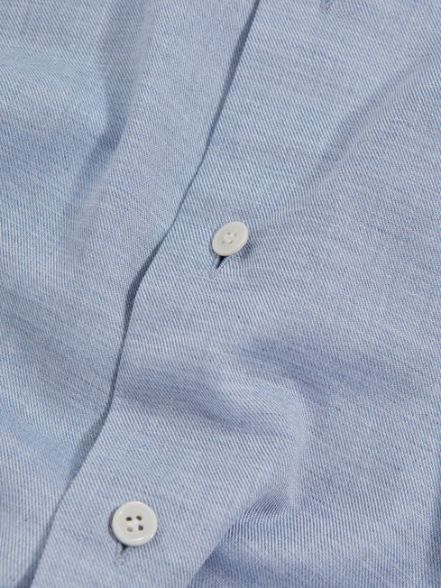Reiss Soft Blue Croydon Italian Cotton Cashmere Shirt