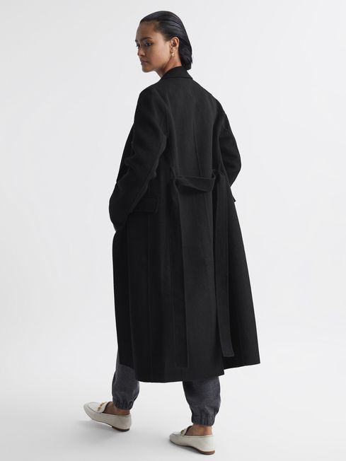 Reiss Arla Relaxed Wool Blend Blindseam Belted Coat | REISS USA
