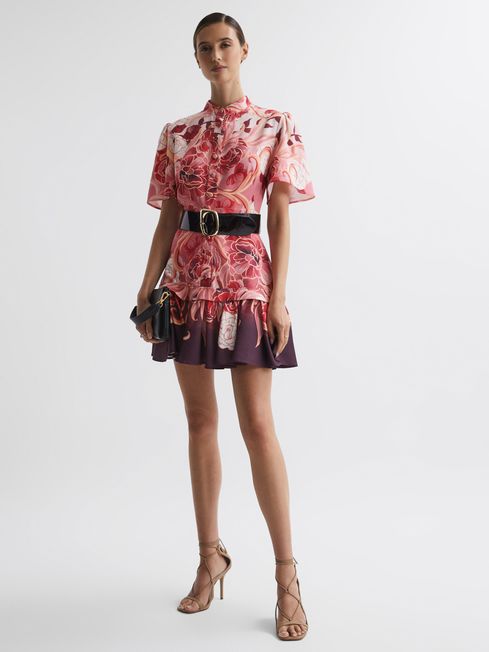 Leo Lin - linen floral mini dress