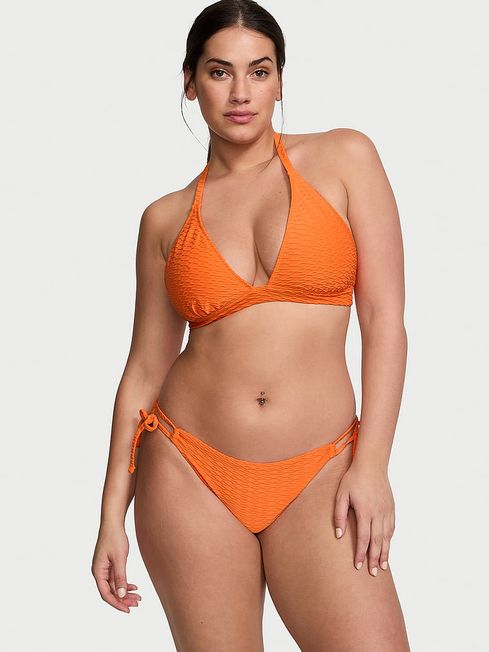 Victoria's Secret Sunset Orange Fishnet Tie Side Swim Bikini Bottom