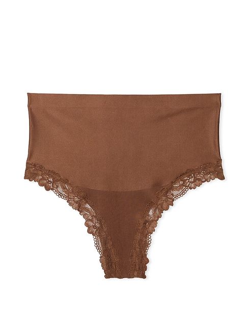 Victoria's Secret Mousse Nude Lace Trim Thong Shaping Knickers