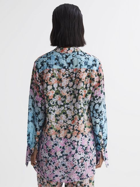 Reiss Multi Serena Floral Print Concealed Button Shirt