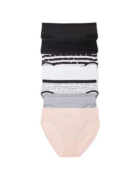 Victoria's Secret Black/White/Grey/Pink Brief Multipack Knickers