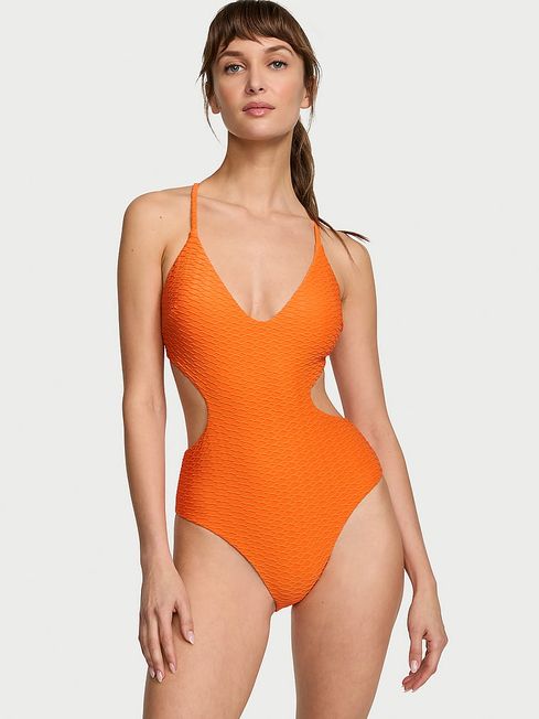 Victoria's Secret Sunset Orange Fishnet Swimsuit