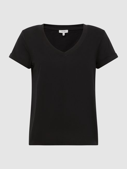 Reiss Luana Cotton Jersey V-Neck T-Shirt - REISS