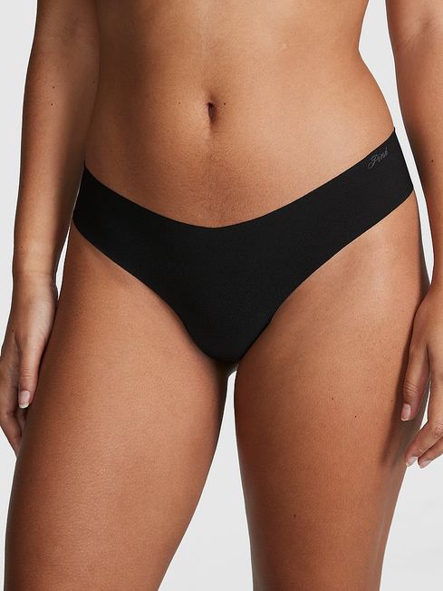 Victoria's Secret PINK Pure Black Thong No Show Knickers