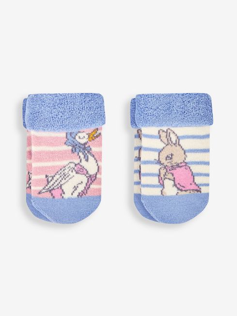 JoJo Maman Bébé Pink 2-Pack Peter Rabbit Baby Socks