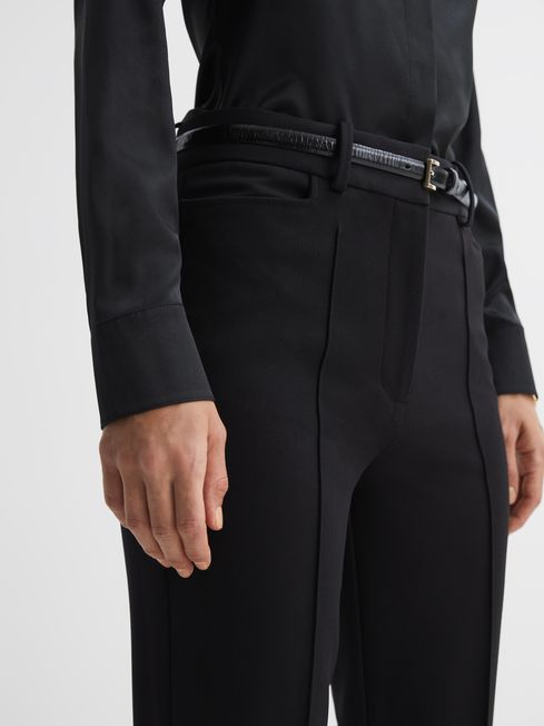 Reiss Black Gabi Petite Flared Suit Trousers