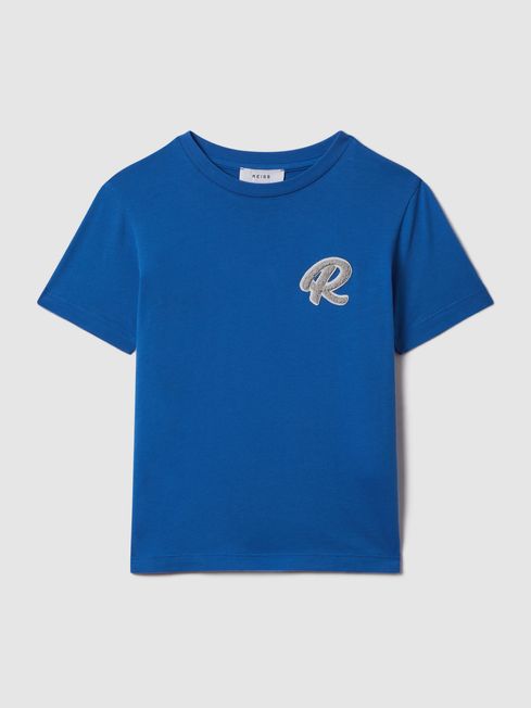 Reiss Lapis Blue Jude Teen Cotton Crew Neck T-Shirt