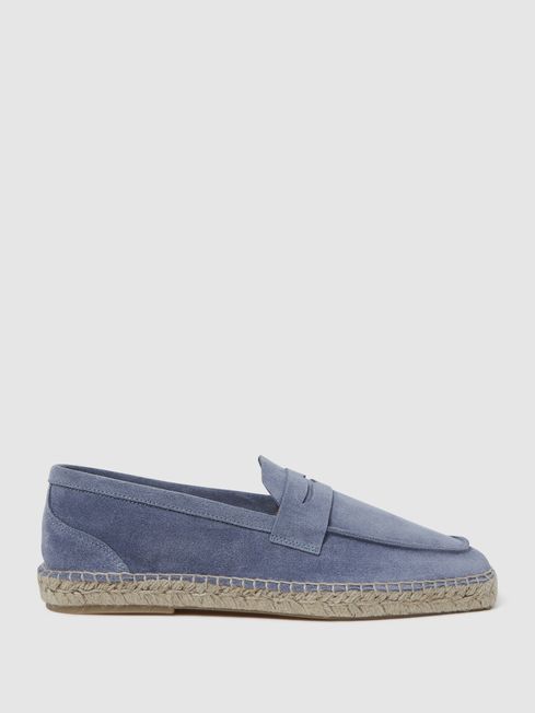 Reiss Mid Blue Espadrille Suede Summer Shoes