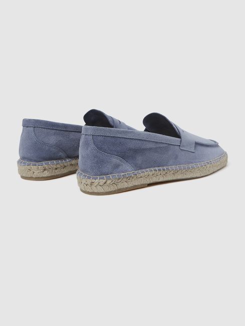 Reiss Mid Blue Espadrille Suede Summer Shoes