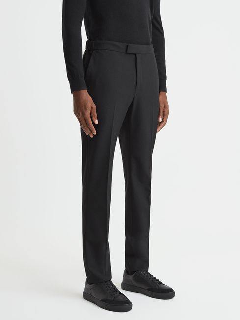 Reiss Black Found Relaxed Drawstring Trousers