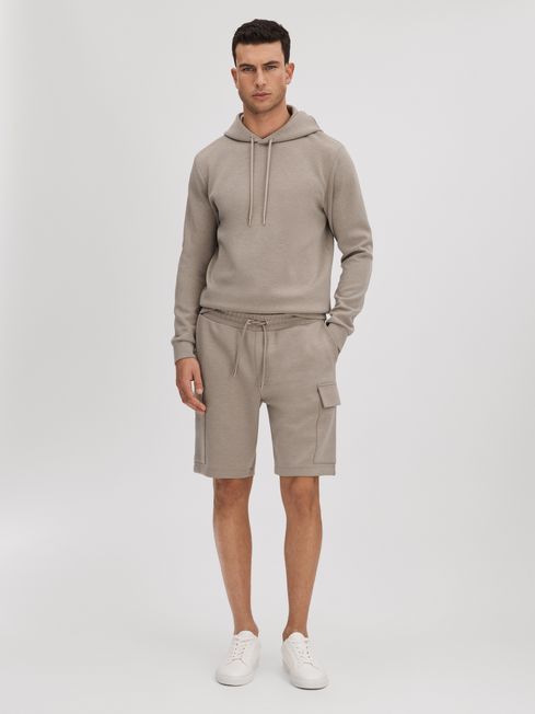 Reiss Taupe Oliver Drawstring Jersey Shorts