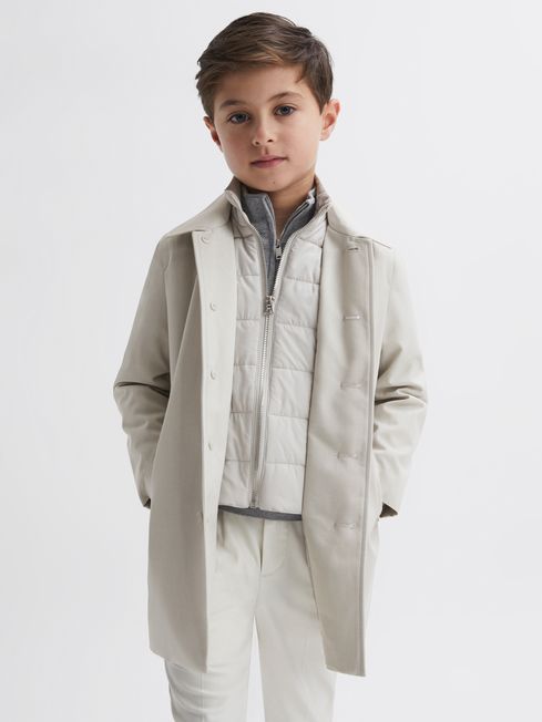 Reiss Stone Perrin Senior Trench With Funnel-Neck Insert