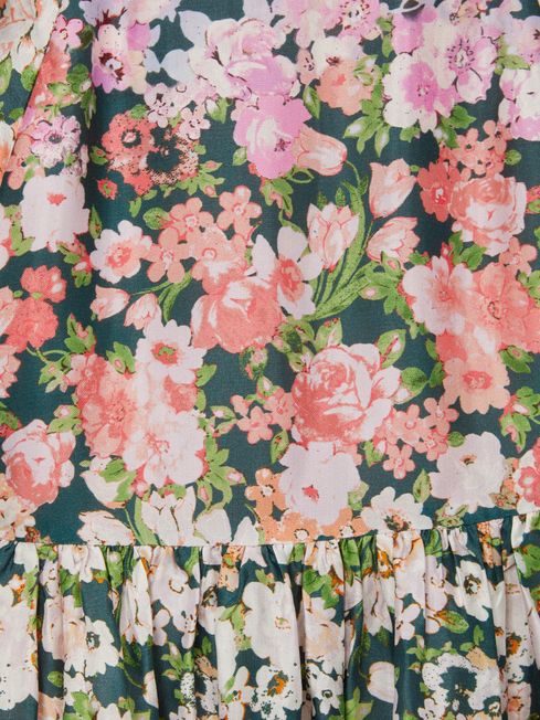 Reiss Multi Marnie Junior Floral Print Bell Sleeve Dress