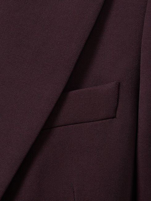 Tailored Single Breasted Suit Blazer in Berry