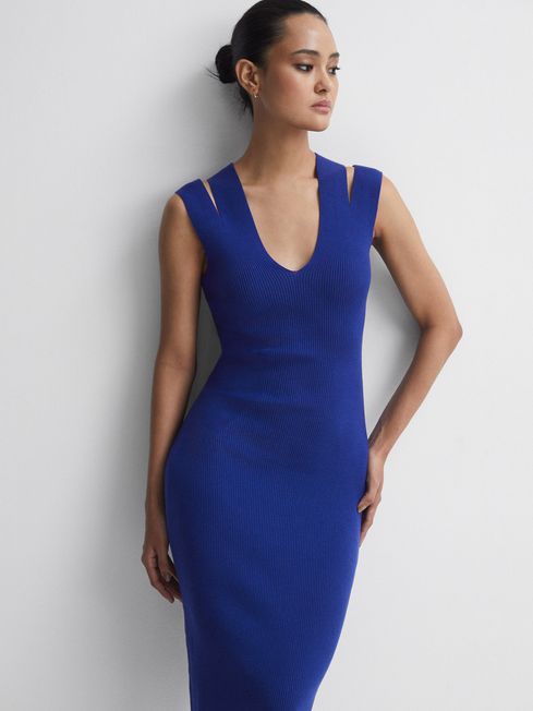 Calvin Klein, Aop Rib Dress, Blue