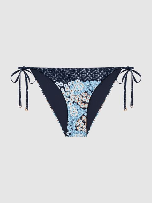 Navy tie online side bikini bottoms
