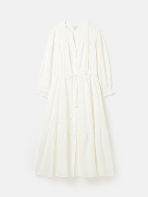 Joules Juliana Chalk White Broderie Dress