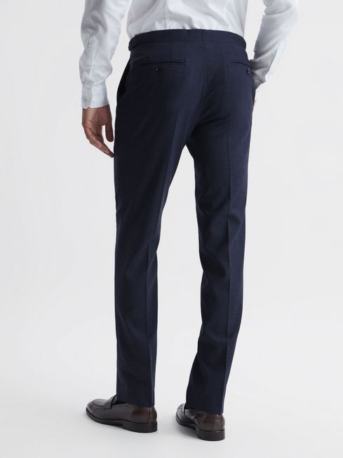 Reiss Blue Broadgate Prince Of Wales Check Mixer Trousers