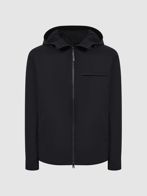 Zip through hooded jacket clearance