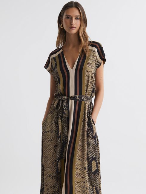 Reiss snakeskin dress sale