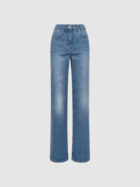 Reiss Marion Mid Rise Wide Leg Jeans | REISS USA