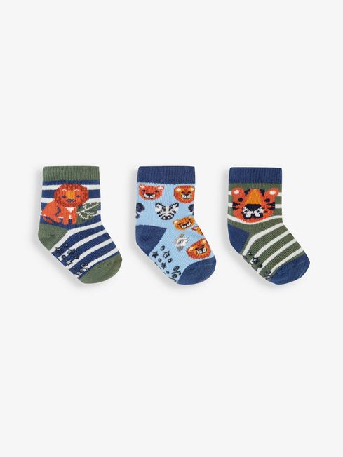 JoJo Maman Bébé Indigo 3-Pack Safari Socks