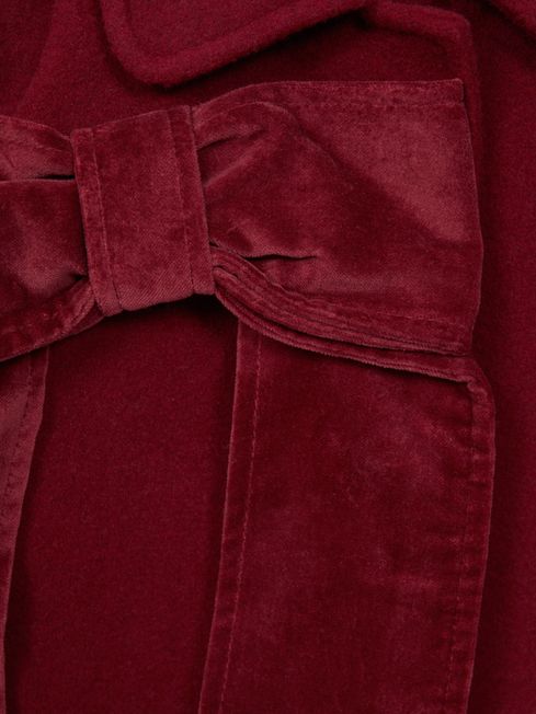Reiss Red Valerie Junior Wool Blend Bow Coat