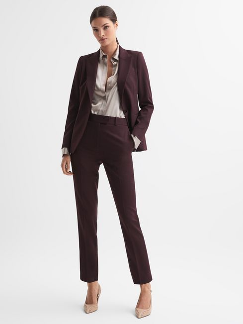Reiss Berry Jade Slim Slim Fit Wool Blend Mid Rise Suit Trousers
