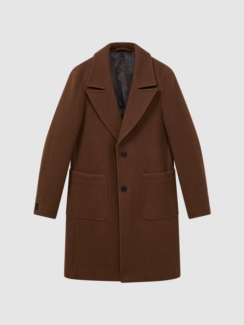 Atelier Casentino Wool Blend Single Breasted Coat | REISS USA