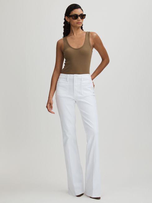 White bootcut pants outlet