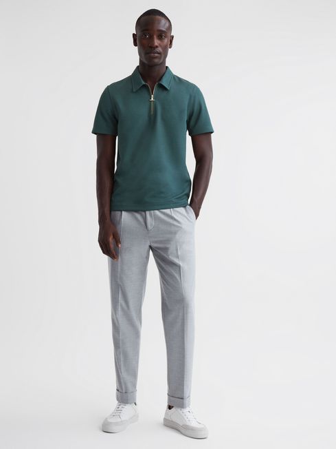 Reiss Floyd Slim Fit Half-Zip Polo Shirt | REISS USA