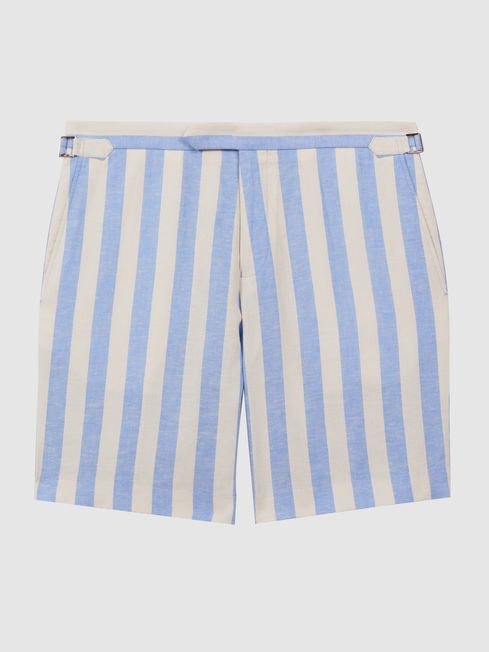Blue pinstripe deals shorts