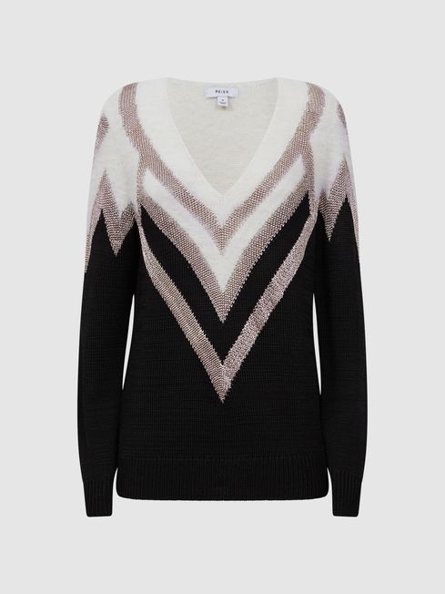 Reiss top metallic jumper