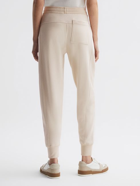 Reiss Ivory Bronte Cotton Drawstring Cuffed Joggers