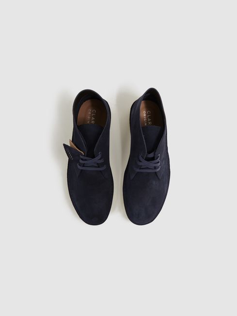 Clarks Navy Clarks Originals Suede Desert Boots