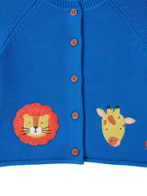 Joules Blue Bertie Artwork Cardigan 0 3 Years