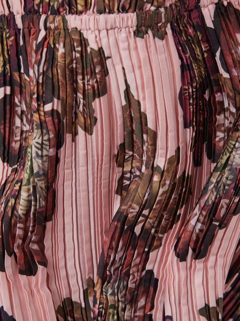 Significant Other Pleated Maxi Dress in Rose Print