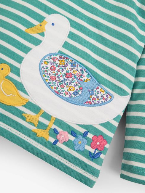 Buy Duck Egg Girls Duck Applique Top from the JoJo Maman Bebe UK online shop